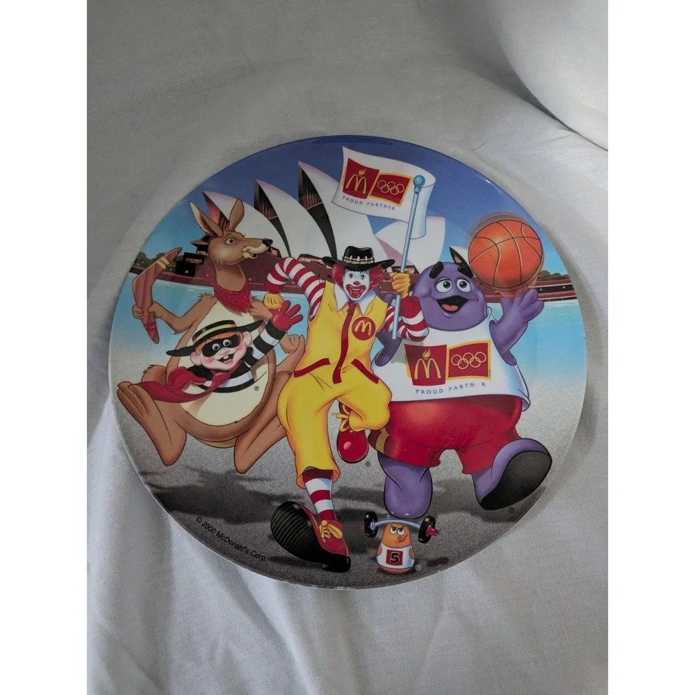 McDonald's 2000 Olympic Character Advertising Plates, Multicolor Lot of 3
